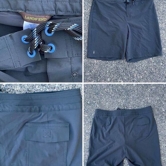 Lands' End Other - Lands end swim Trunks Womens sz 16 black surfer shorts beach vacation